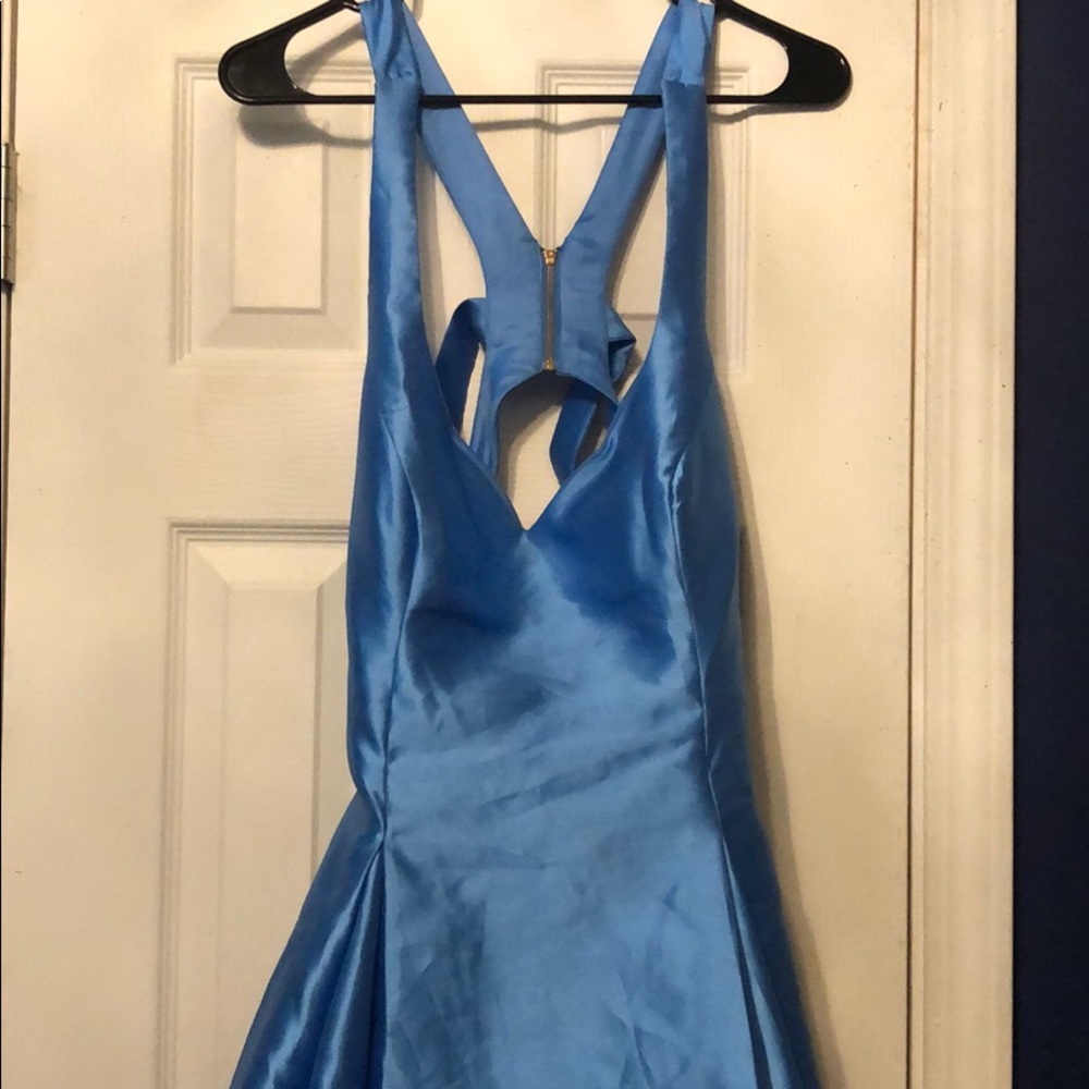 Blue satin ballgown (prom)